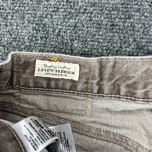 Levis Premium 502 Jeans Mens 30x30 Brown Beige Denim Button Fly - Picture 8 of 9